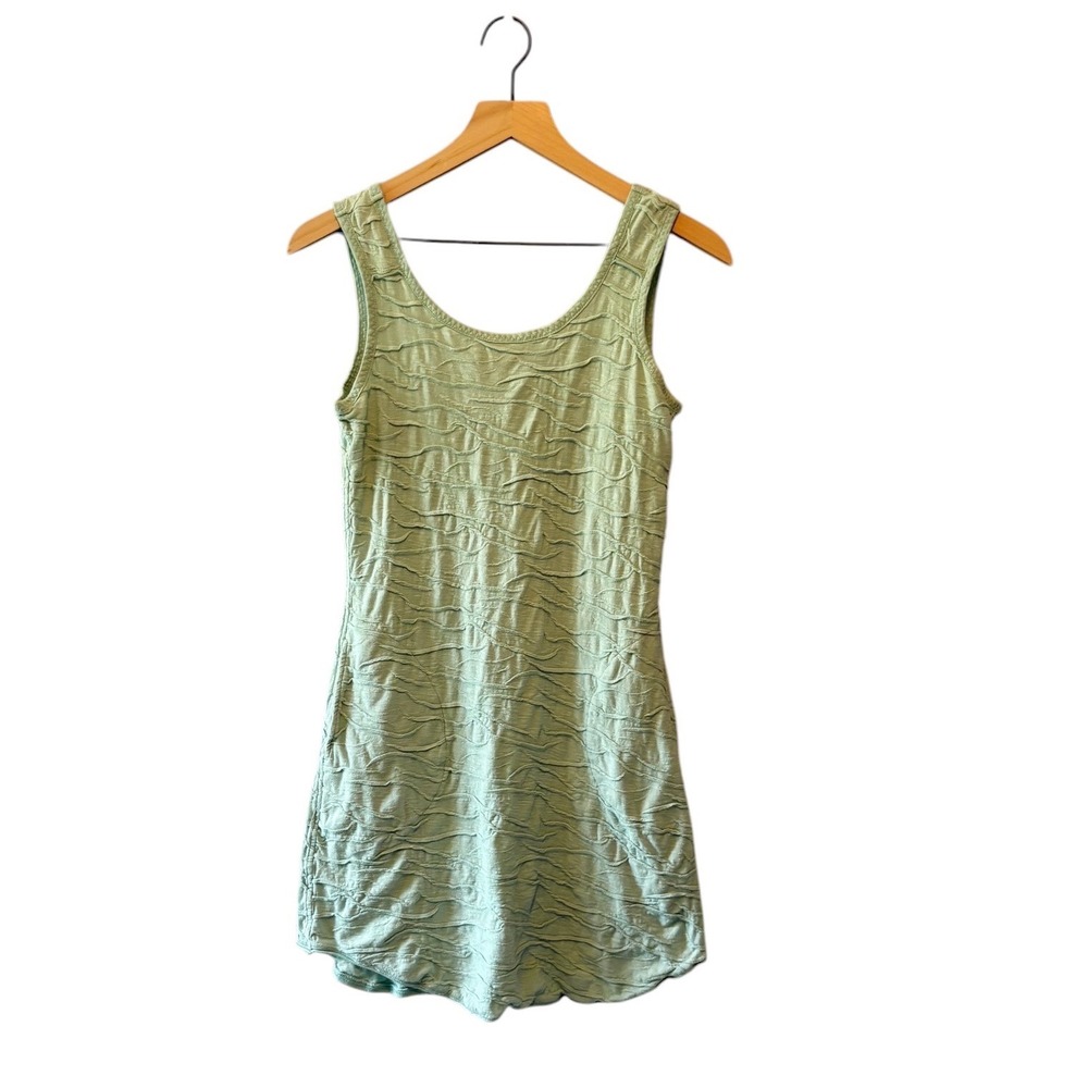 Toad&Co Womens Sage Green Textured Wave Organic Cotton Tencel Mini Dress Small